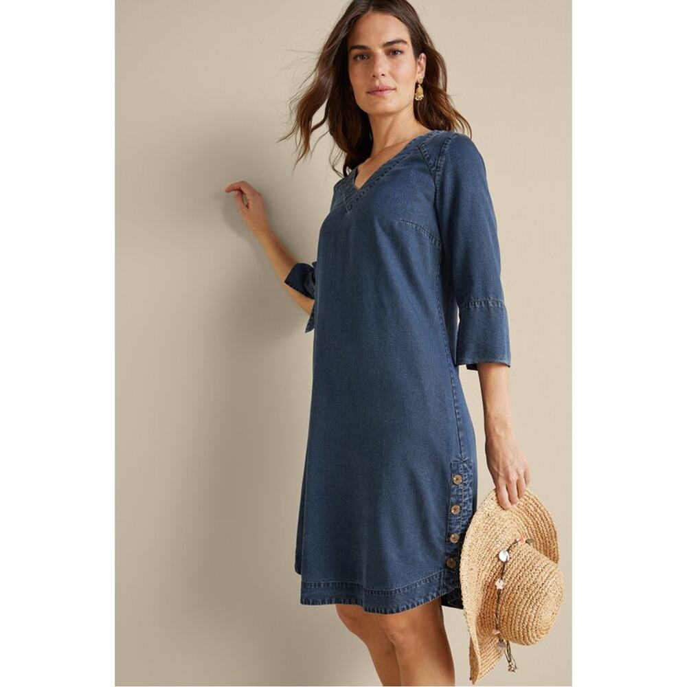 Soft Surroundings Indigo Denim-Look Mini Dress